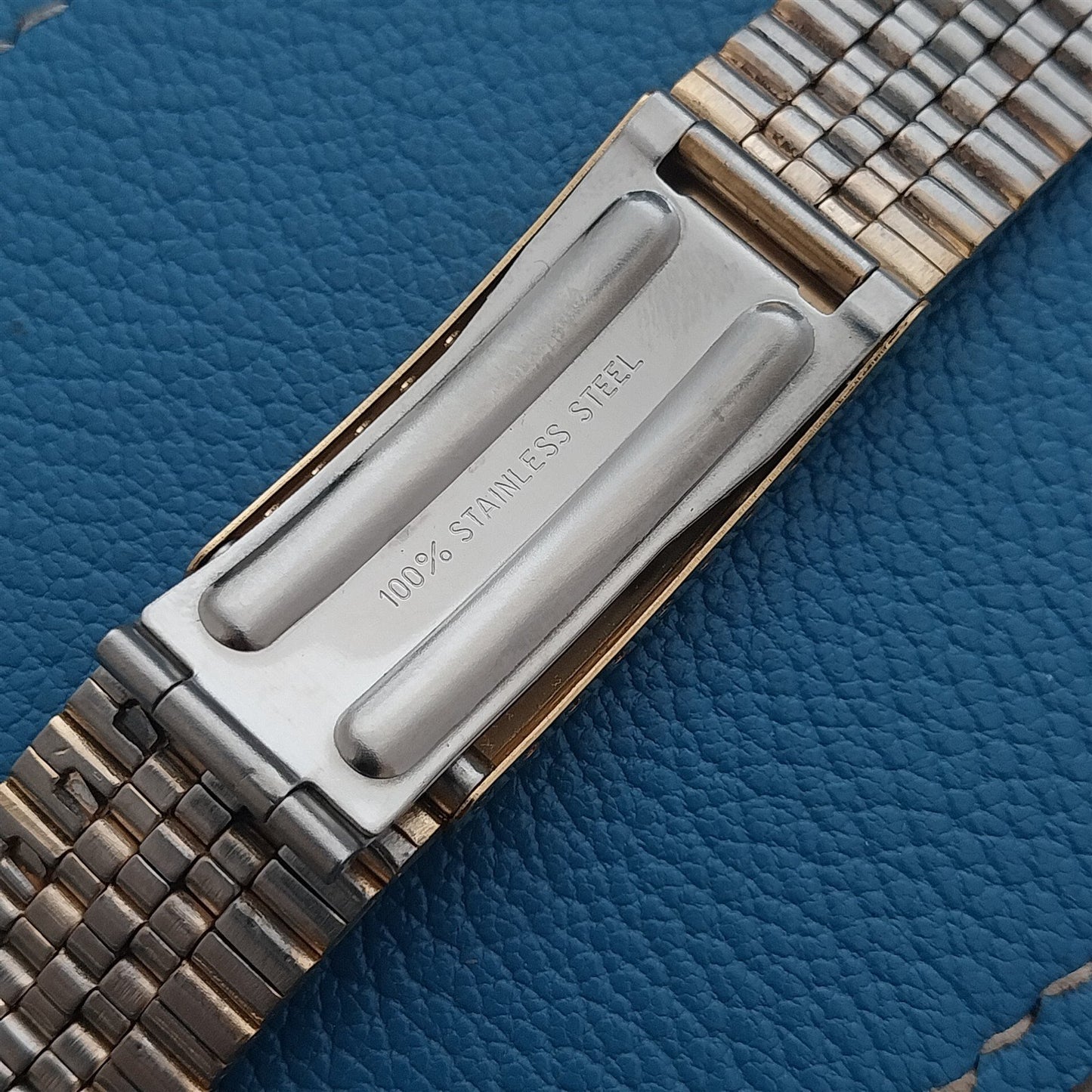 18mm Flared Gold-Tone Unused nos 1980s Vintage Watch Band