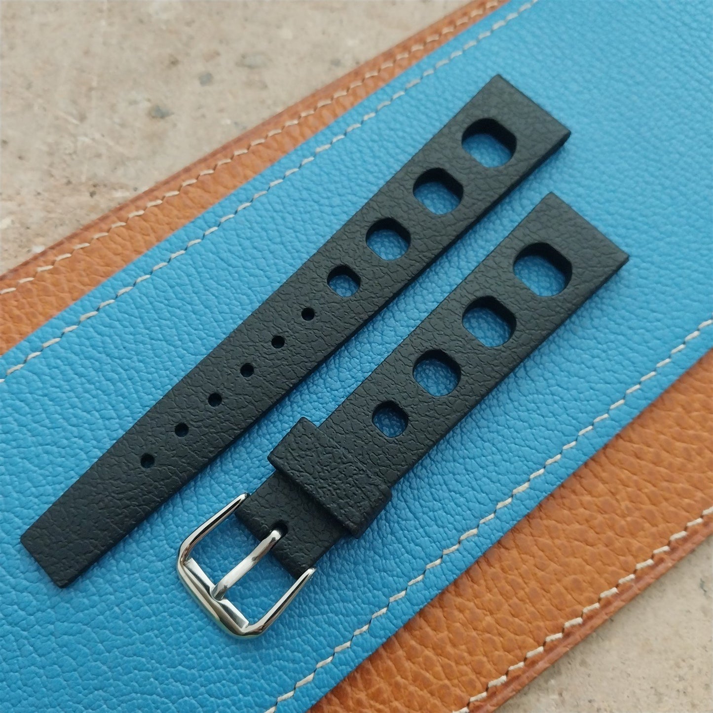 18mm TPU Rubber Black Tropical Sport Diver Rally Watch Strap