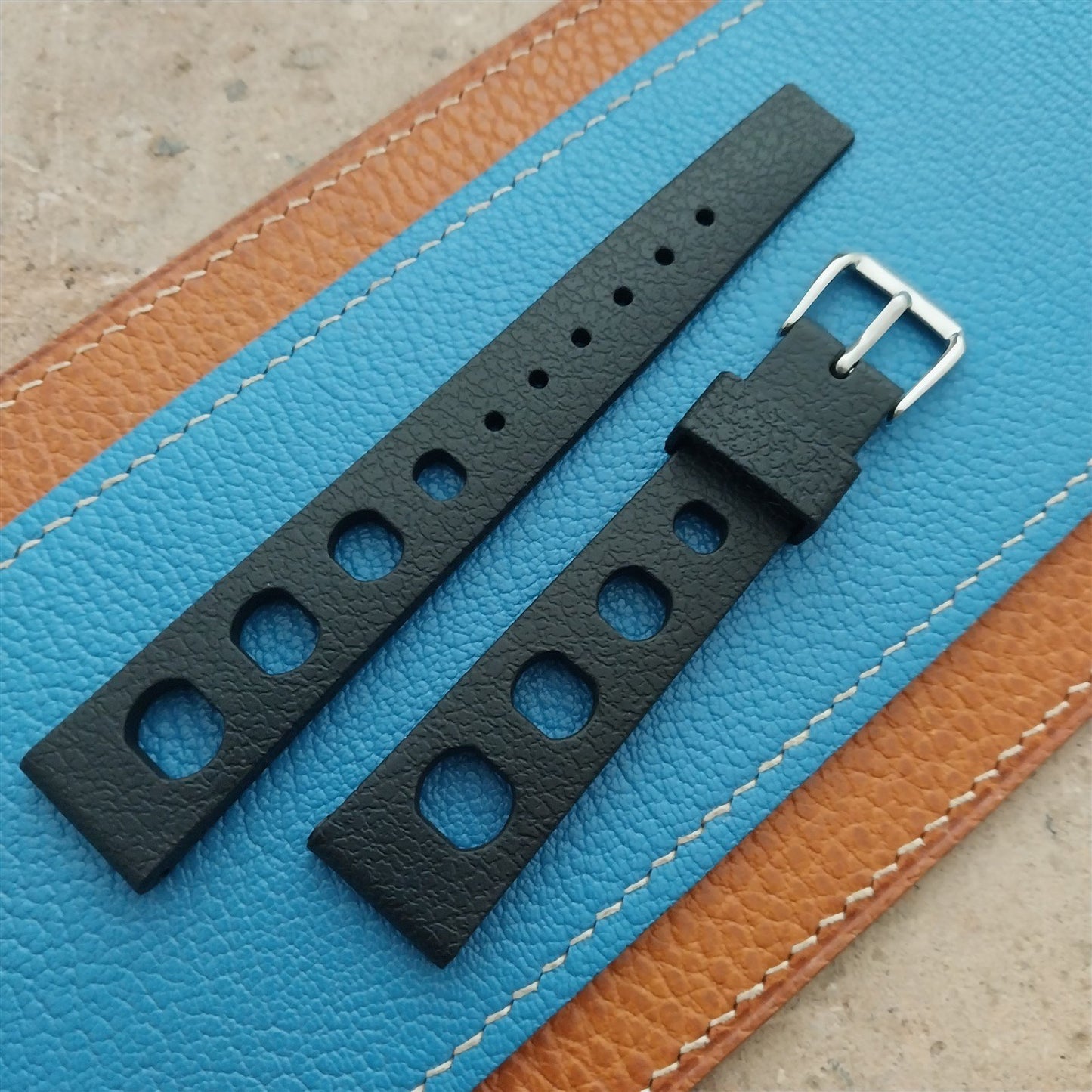 18mm TPU Rubber Black Tropical Sport Diver Rally Watch Strap