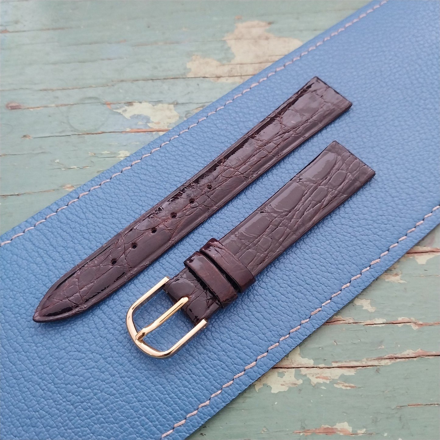 Vintage 5/8" Italian Crocodile Unused nos Classic Watch Strap