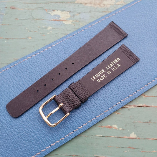 Vintage 19mm Thin Tapered Lizard Unused nos Classic Watch Strap
