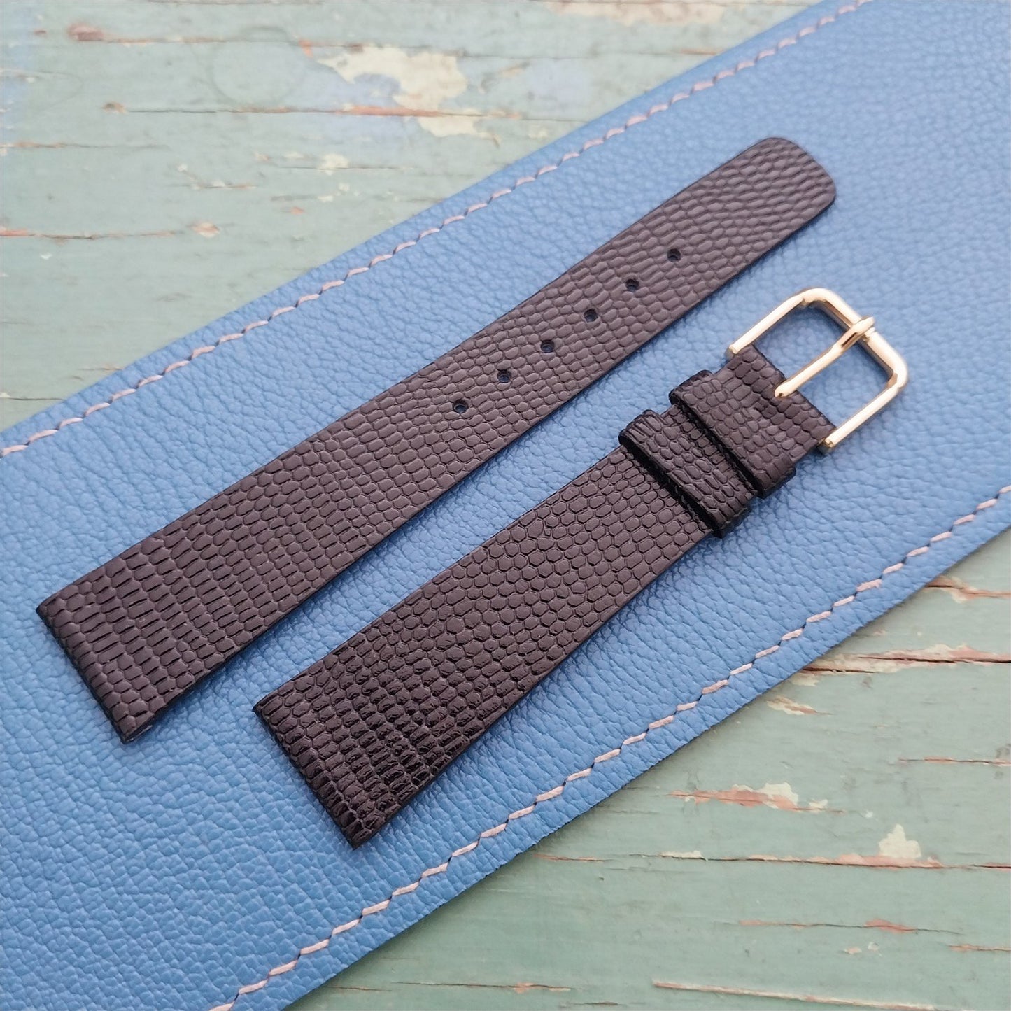 Vintage 19mm Thin Tapered Lizard Unused nos Classic Watch Strap