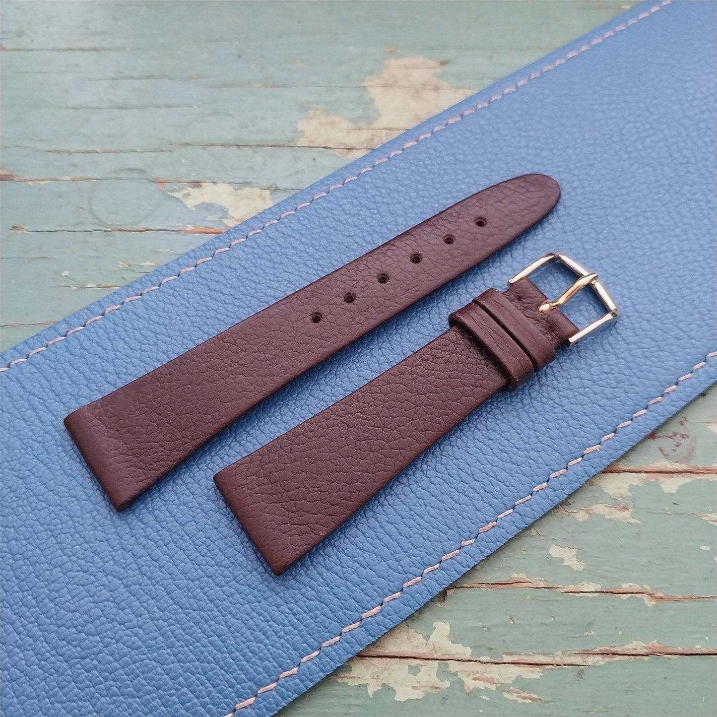 19mm Leather Downing Italy Short Tapered Unused Vintage Watch Strap
