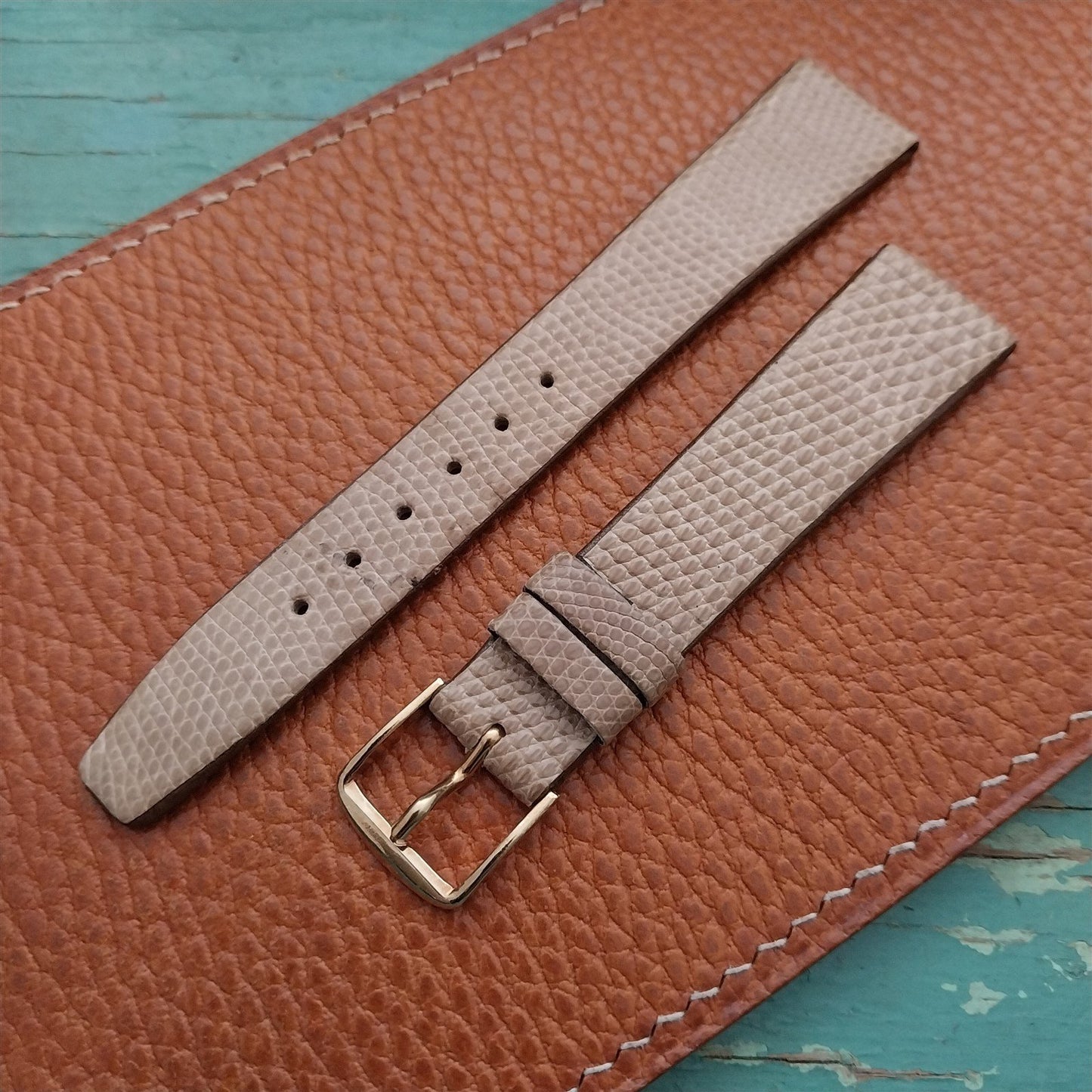 18mm Hadley Roma Natural Lizard nos Unused Vintage Watch Strap