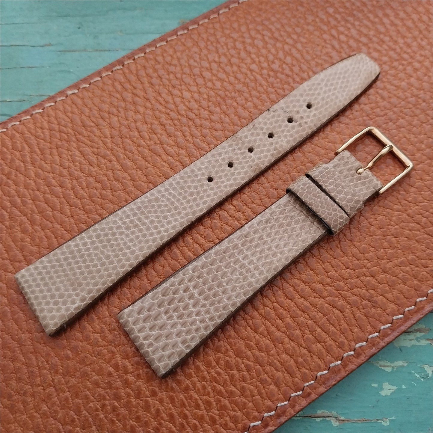 18mm Hadley Roma Natural Lizard nos Unused Vintage Watch Strap