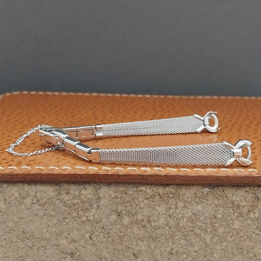 Ladies Speidel White Gold-Filled Mesh Unused 1968 Vintage Cocktail Watch Band