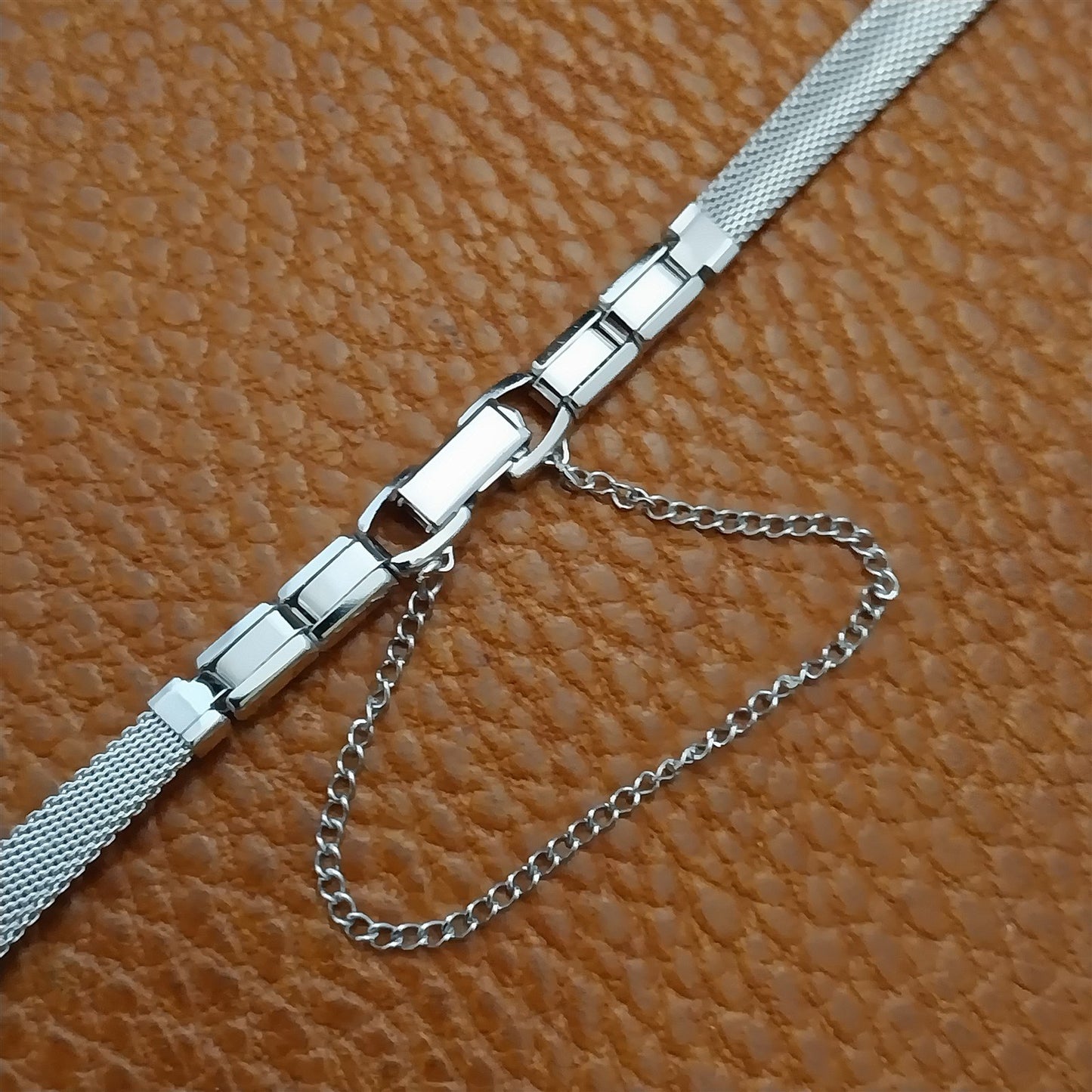 Ladies Speidel White Gold-Filled Mesh Unused 1968 Vintage Cocktail Watch Band
