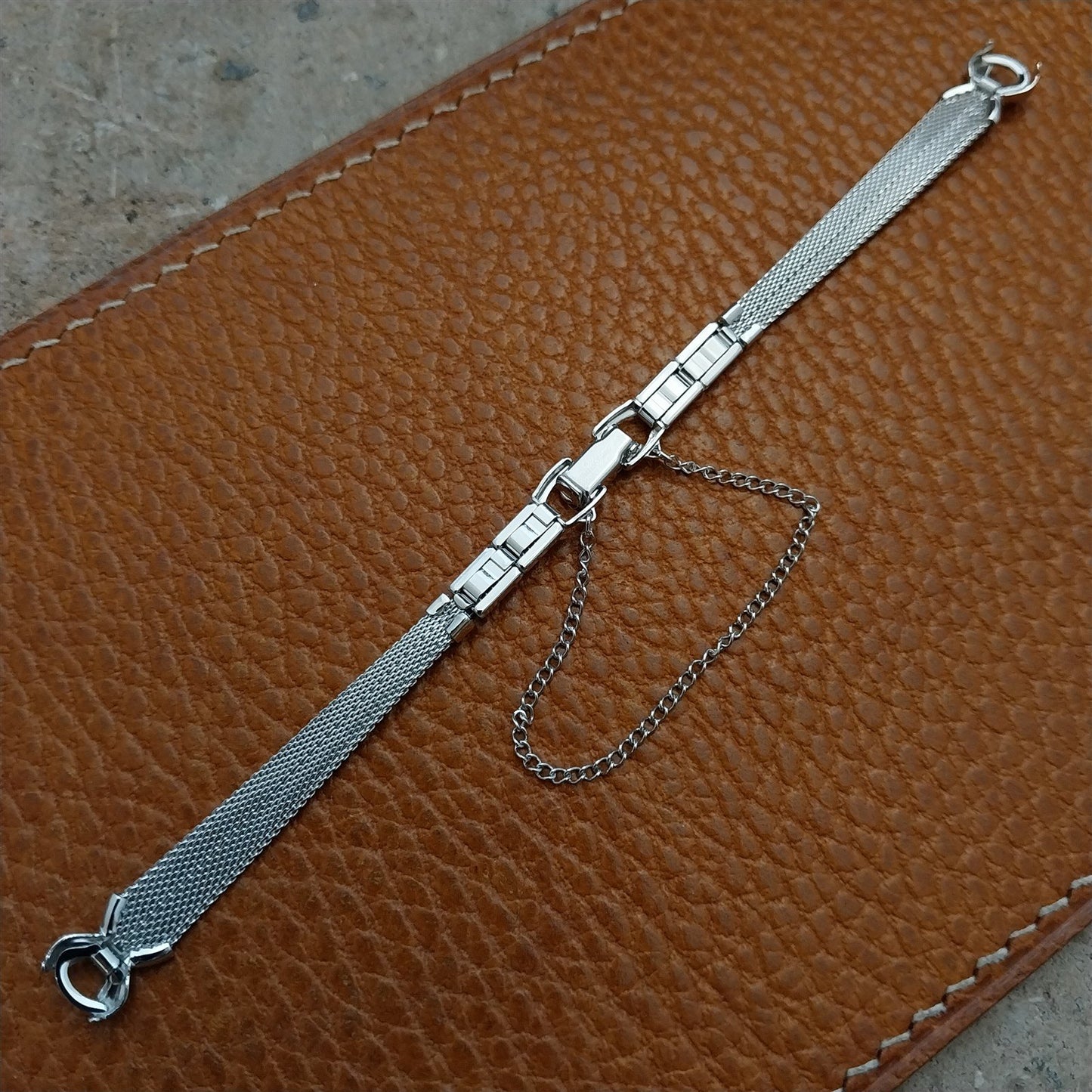 Ladies Speidel White Gold-Filled Mesh Unused 1968 Vintage Cocktail Watch Band