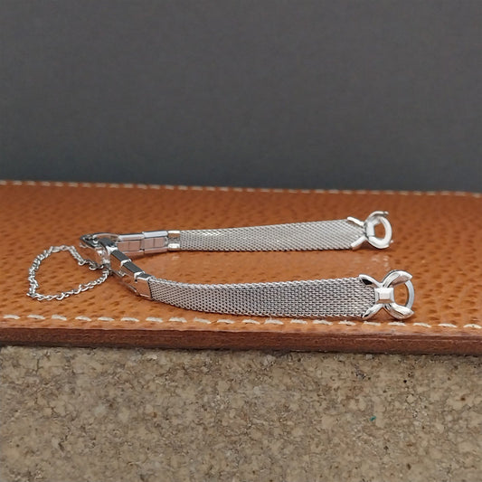 Ladies Speidel White Gold-Filled Mesh Unused 1960s Vintage Cocktail Watch Band