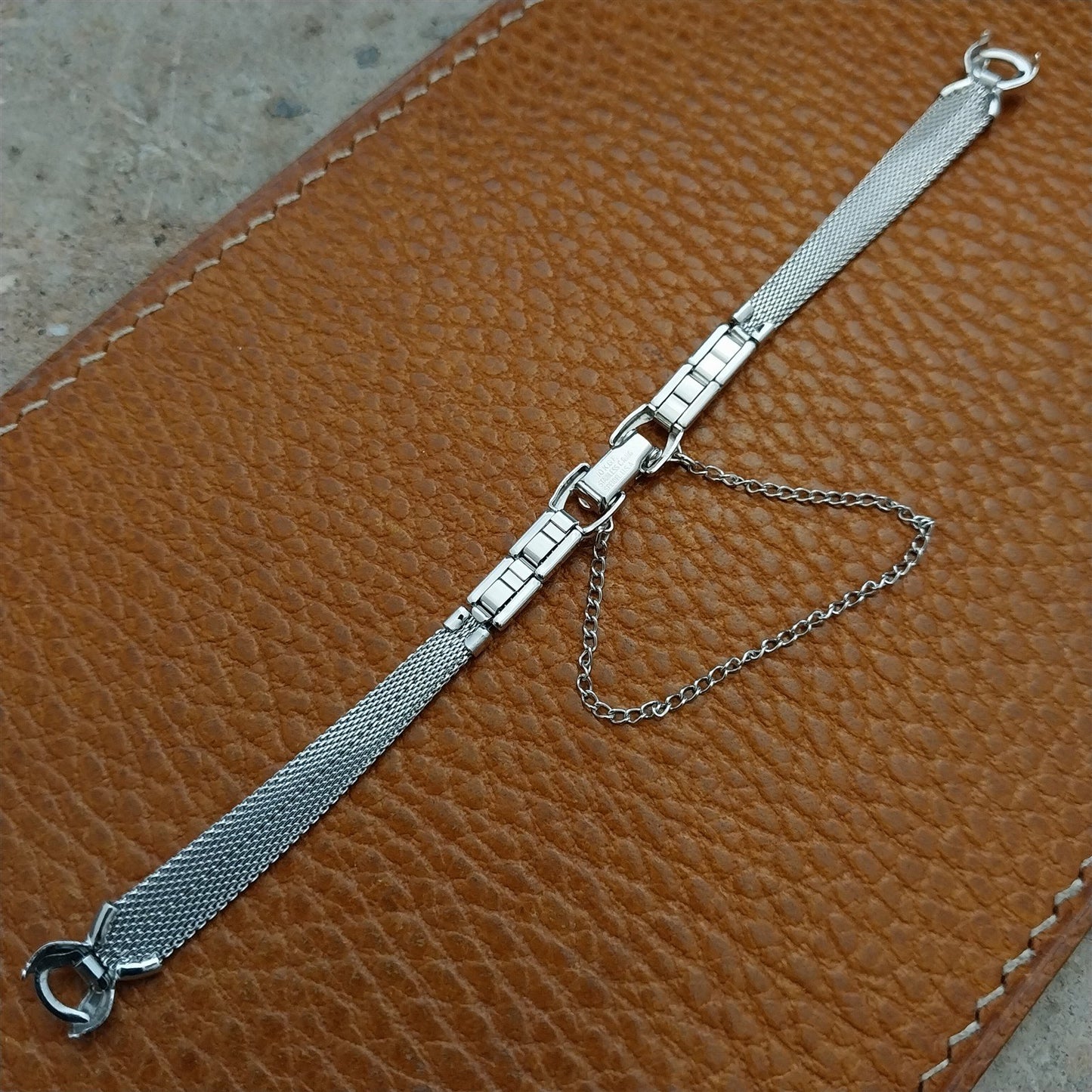 Ladies Speidel White Gold-Filled Mesh Unused 1960s Vintage Cocktail Watch Band