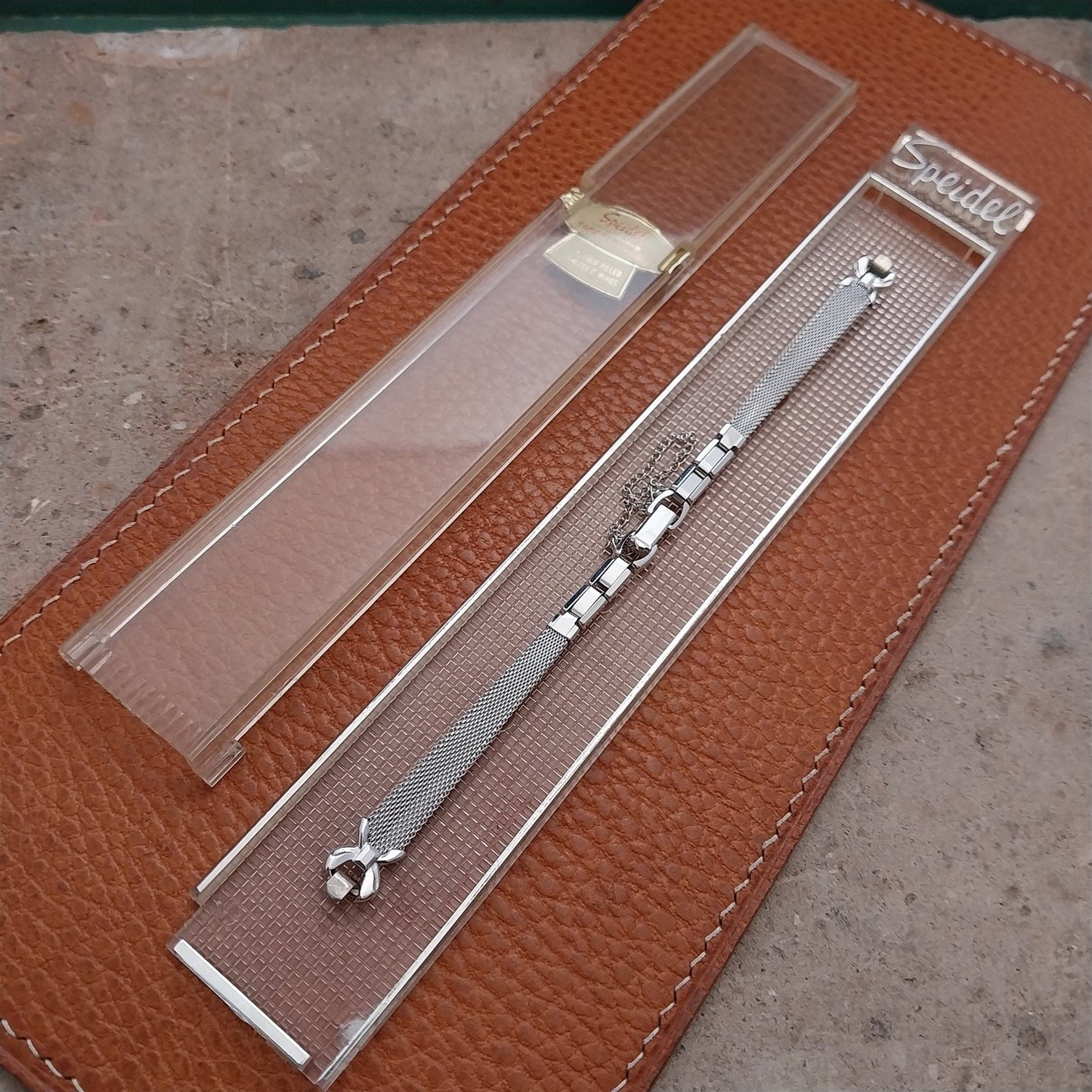Ladies Speidel White Gold-Filled Mesh Unused 1960s Vintage Cocktail Watch Band