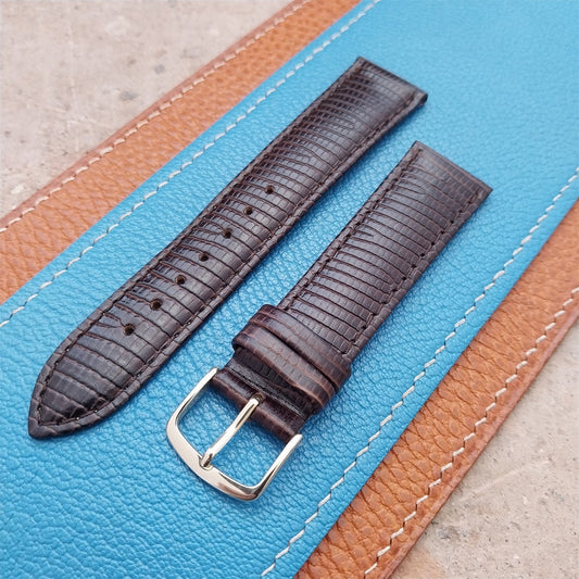 20mm Hadley Roma Brown Lizard-Grain Unused Vintage Watch Strap