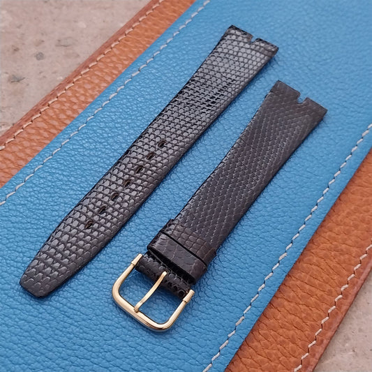 18mm Hadley Roma Gucci Cut Brown Lizard nos Unused Vintage Watch Strap