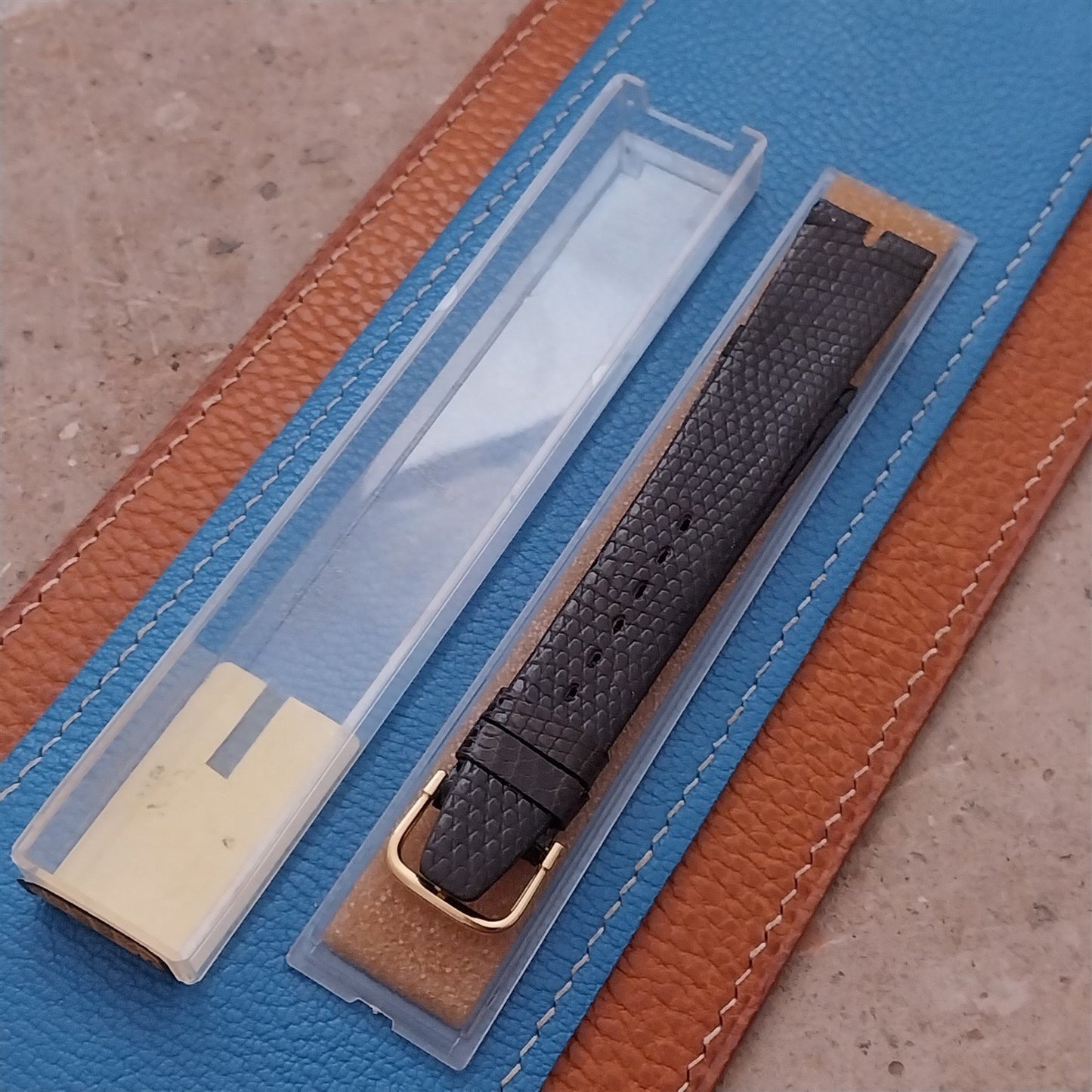 18mm Hadley Roma Gucci Cut Brown Lizard nos Unused Vintage Watch Strap