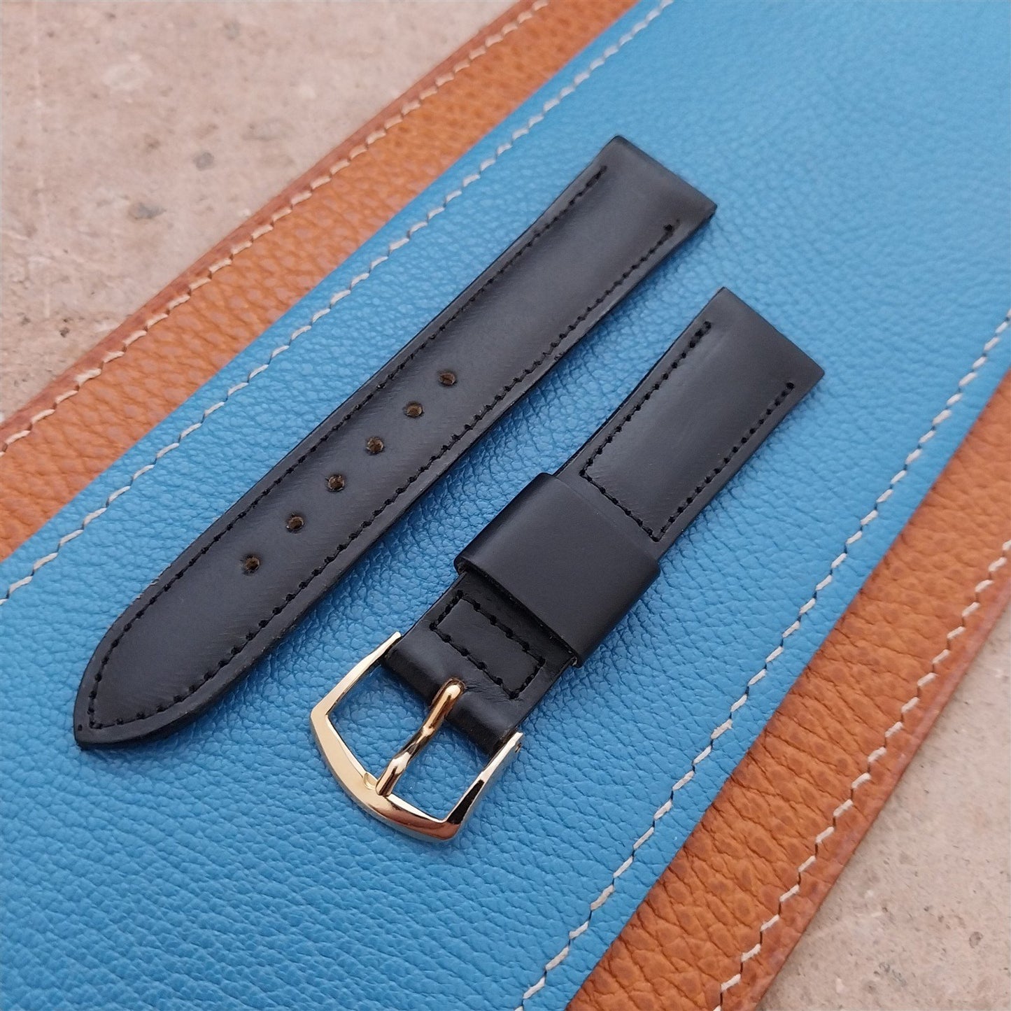Vintage 1960s 17mm Kalbe Calfskin Leather Strap Watch Strap