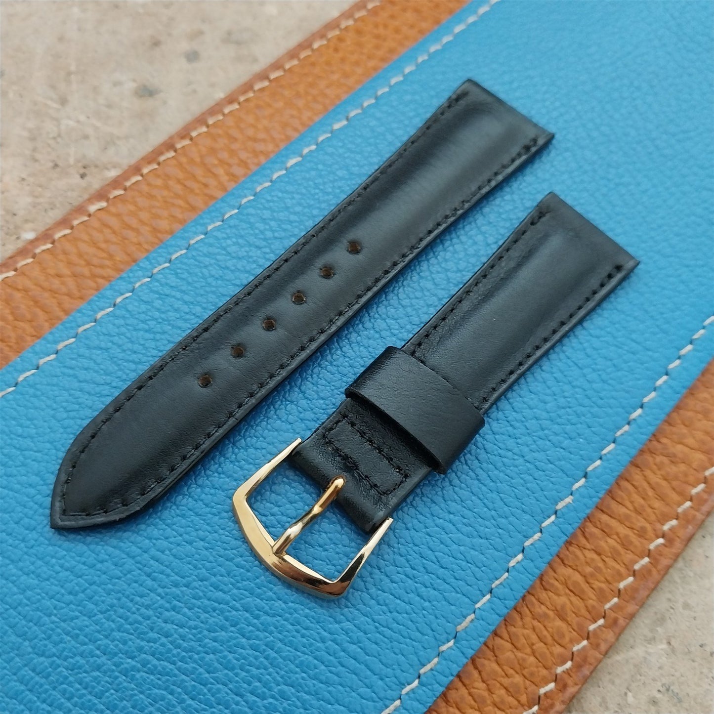 Vintage 1960s 17mm Hadley Roma Calfskin Leather Strap Watch Strap
