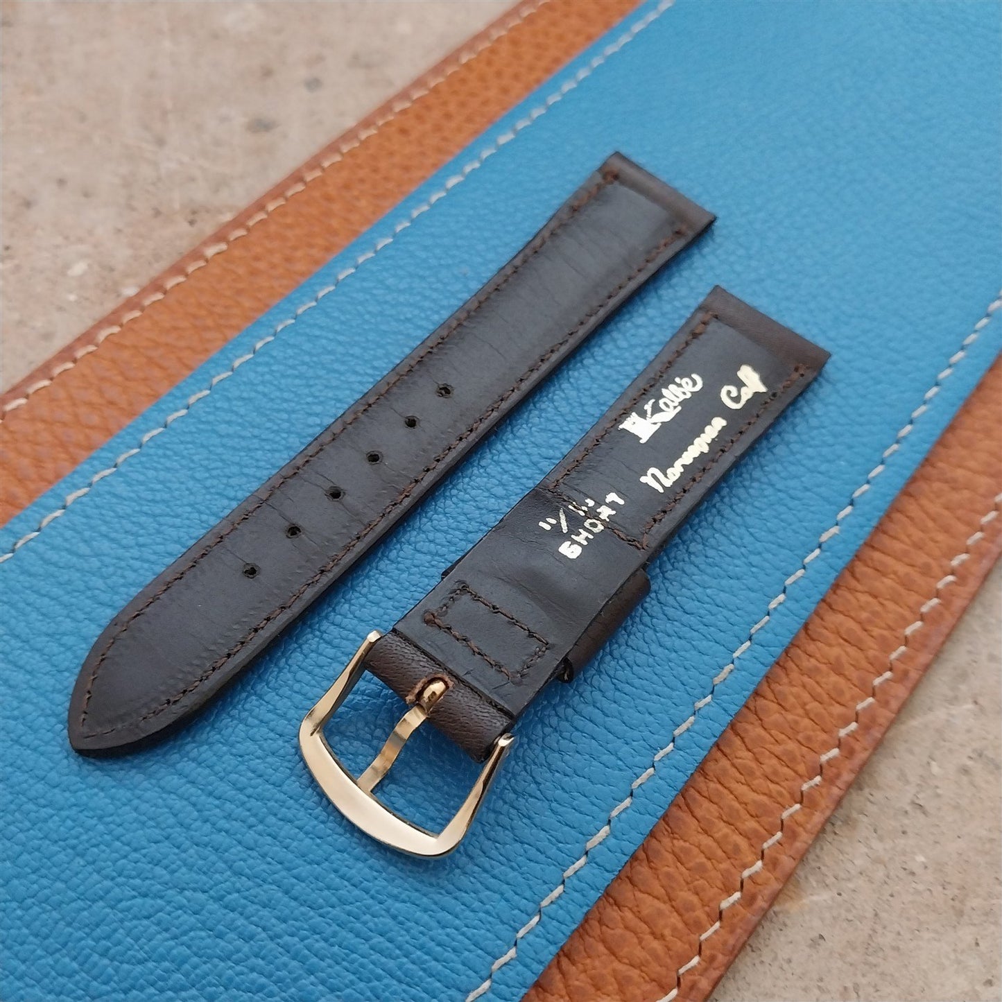 Vintage 1960s 17mm Hadley Roma Calfskin Leather Strap Watch Strap