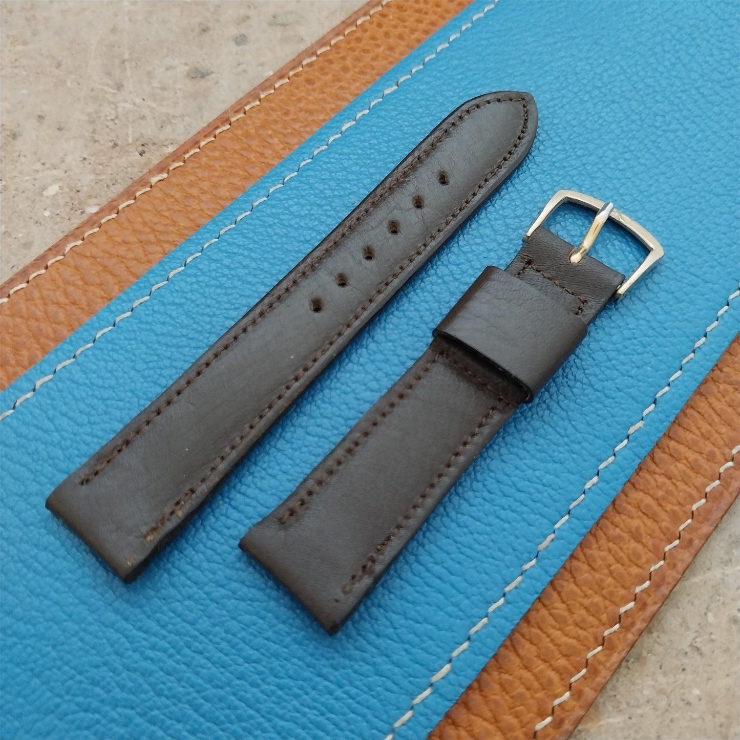 Vintage 1960s 17mm Hadley Roma Calfskin Leather Strap Watch Strap