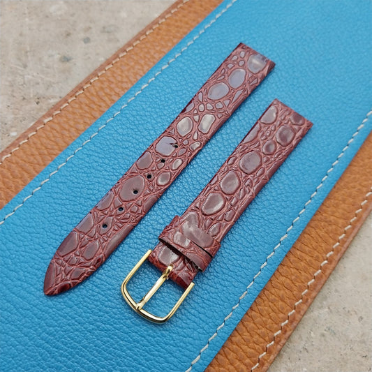 5/8" Downing Classic Croco-Grain Leather Unused Vintage Watch Strap