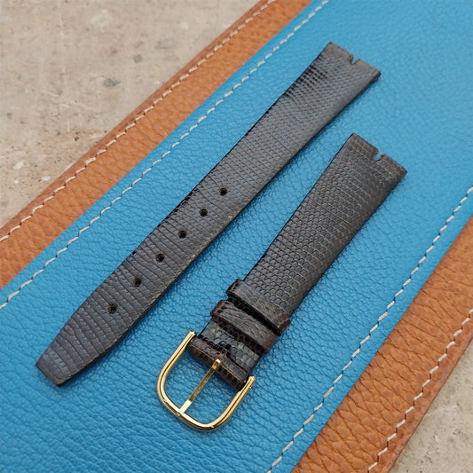 18mm Hadley Roma Gucci Cut Brown Lizard nos Unused Vintage Watch Strap