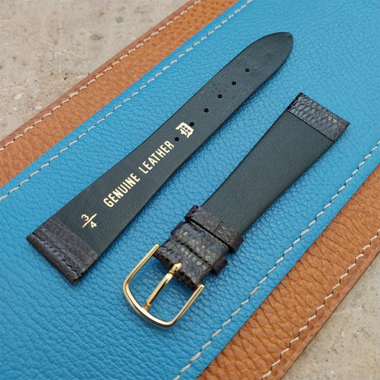 3/4" Downing Brown Lizard Calf Tapered nos Unused Vintage Watch Strap