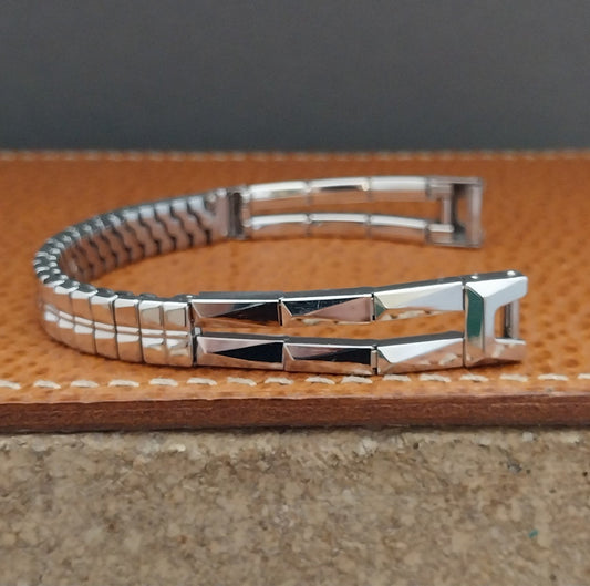 1950s 12k White Gold-Filled Gemex Tahiti Vintage Cocktail Watch Band