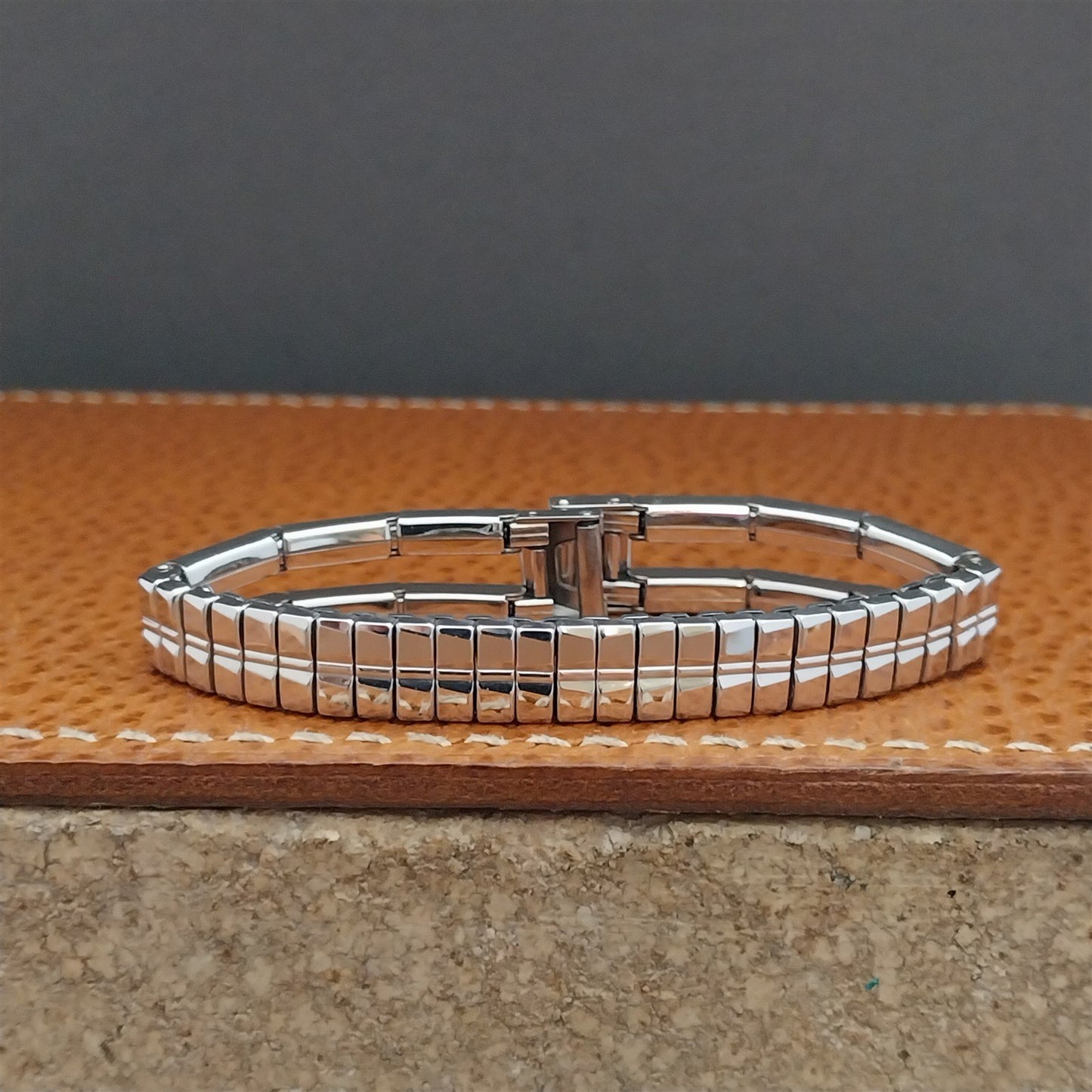 1950s 12k White Gold-Filled Gemex Tahiti Vintage Cocktail Watch Band