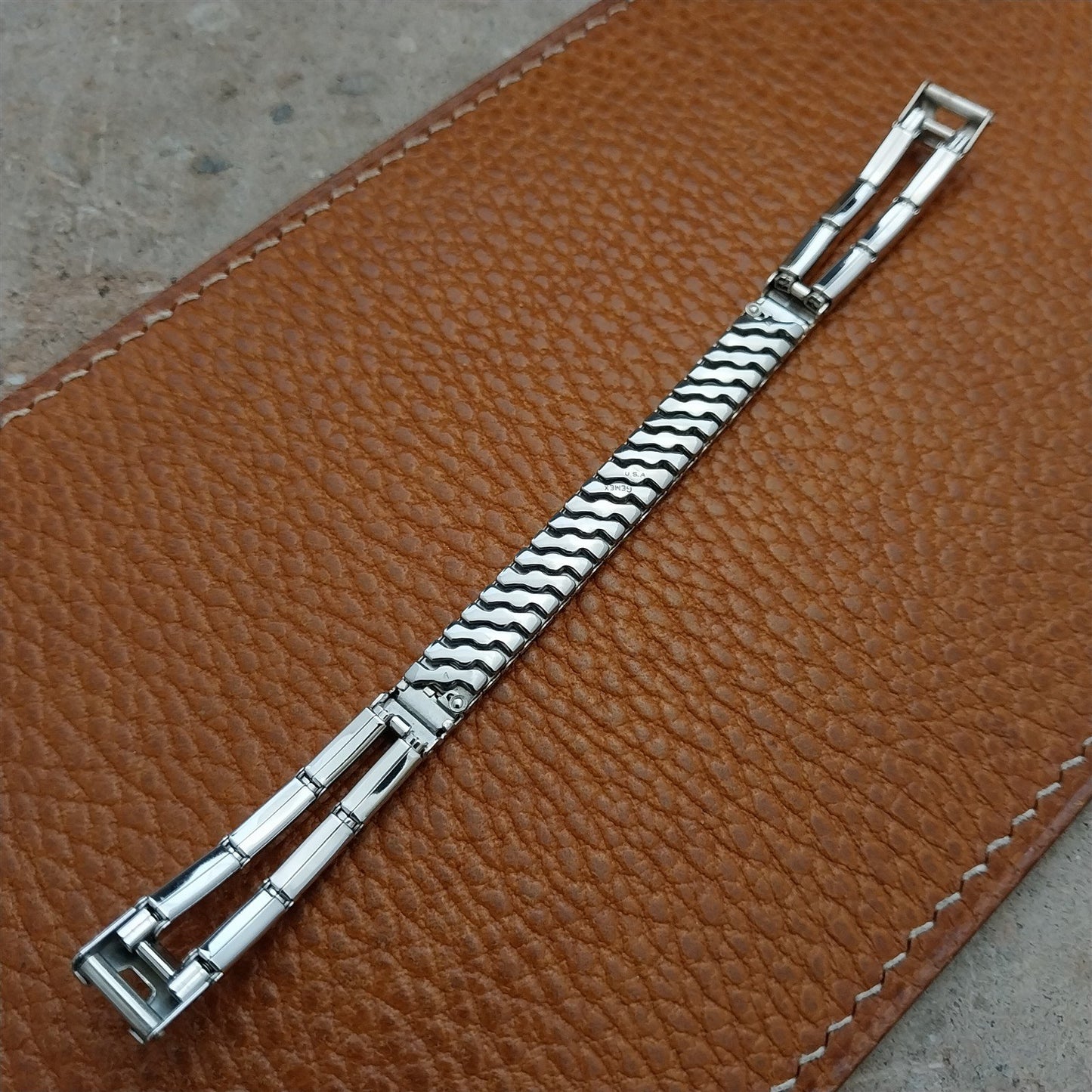 1950s 12k White Gold-Filled Gemex Tahiti Vintage Cocktail Watch Band