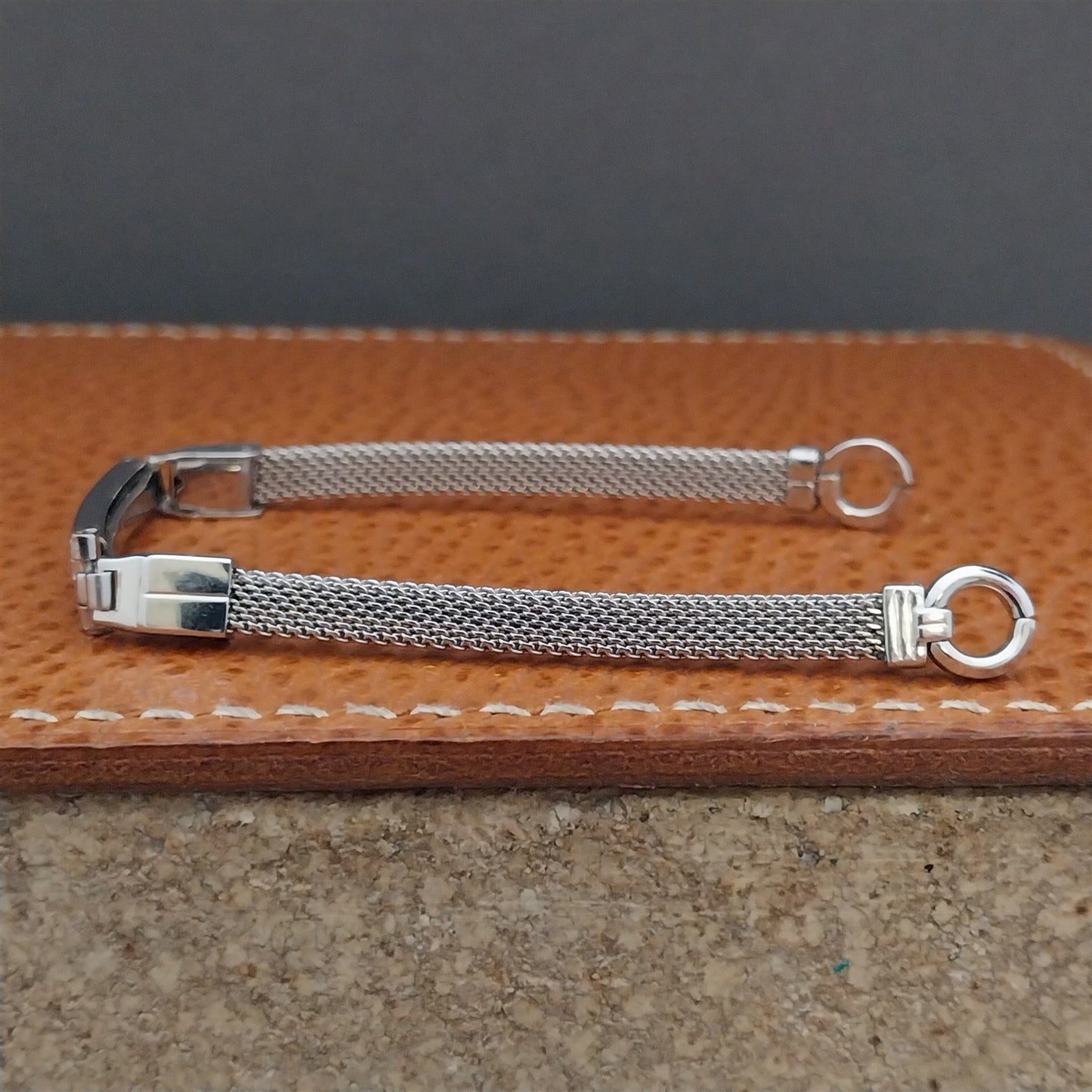 Vintage White Gold Filled Mesh Ladies Kestenmade Cocktail Watch Band