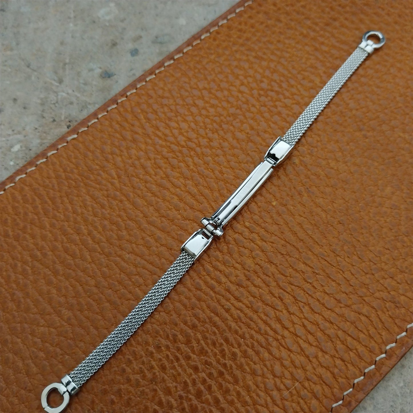 Vintage White Gold Filled Mesh Ladies Kestenmade Cocktail Watch Band