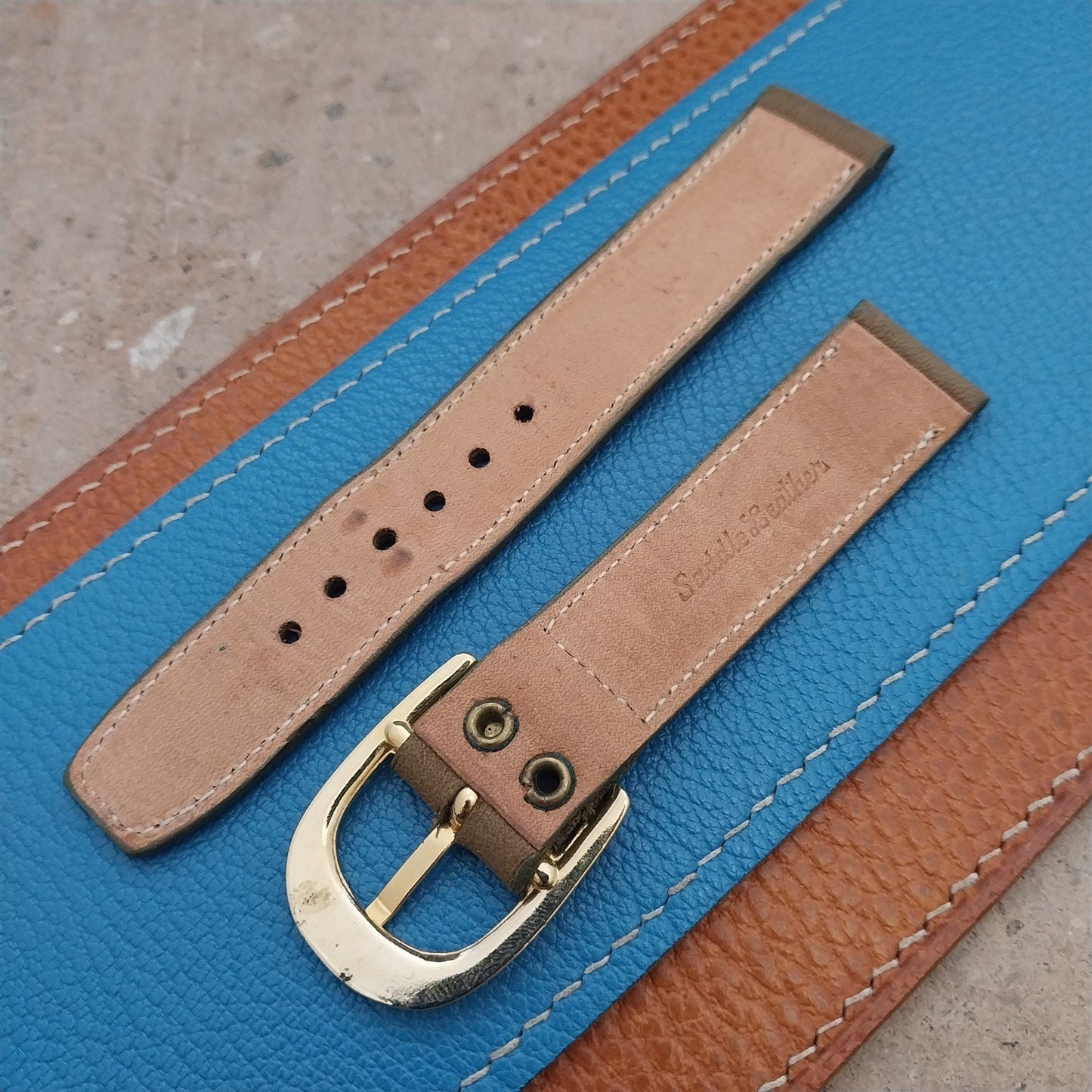 18mm Kimtron Green Calf NOS 1970s MOD Vintage Watch Band