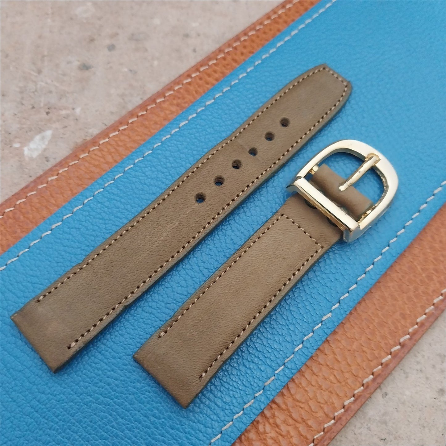 18mm Kimtron Green Calf NOS 1970s MOD Vintage Watch Band