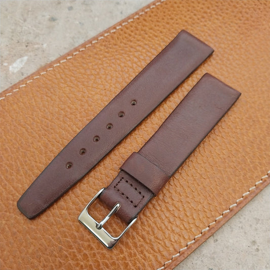 19mm Kalbe Brown Glove Leather 1970s Vintage Watch Strap