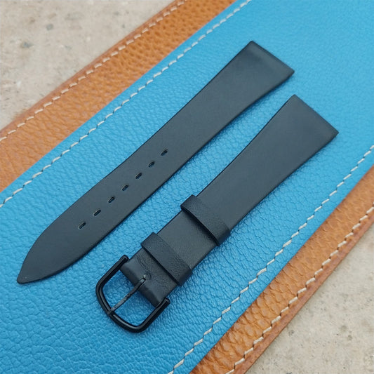 19mm Hadley Roma France Tapered Black Leather 19/14 Unused Watch Strap