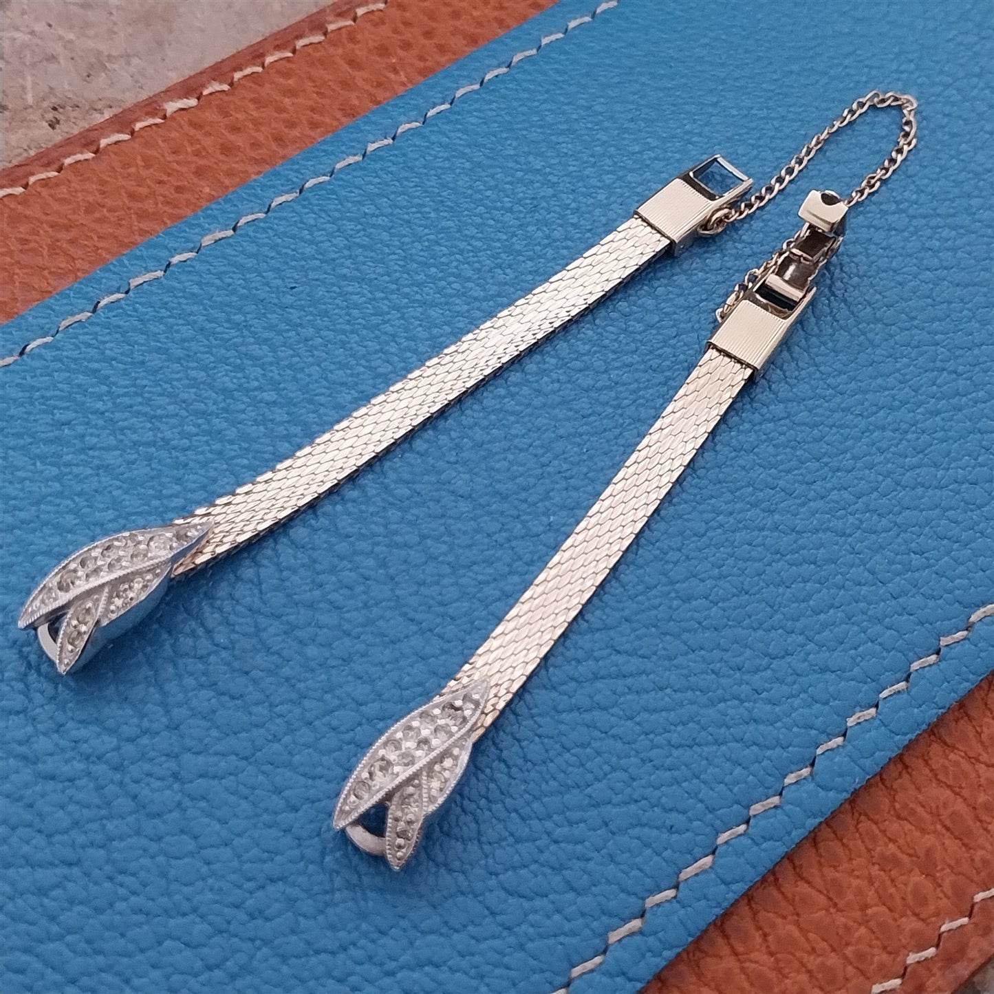 Kreisler Yellow & White Gold-Fill Rhinestone Ladies Vintage Cocktail Watch Band