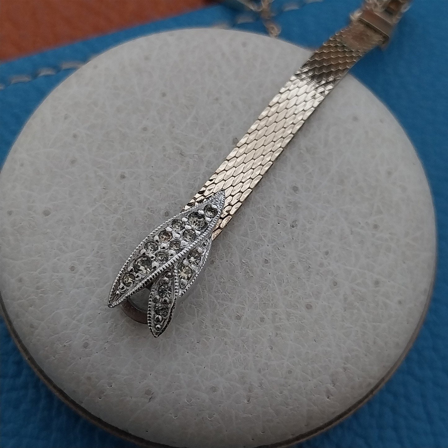 Kreisler Yellow & White Gold-Fill Rhinestone Ladies Vintage Cocktail Watch Band