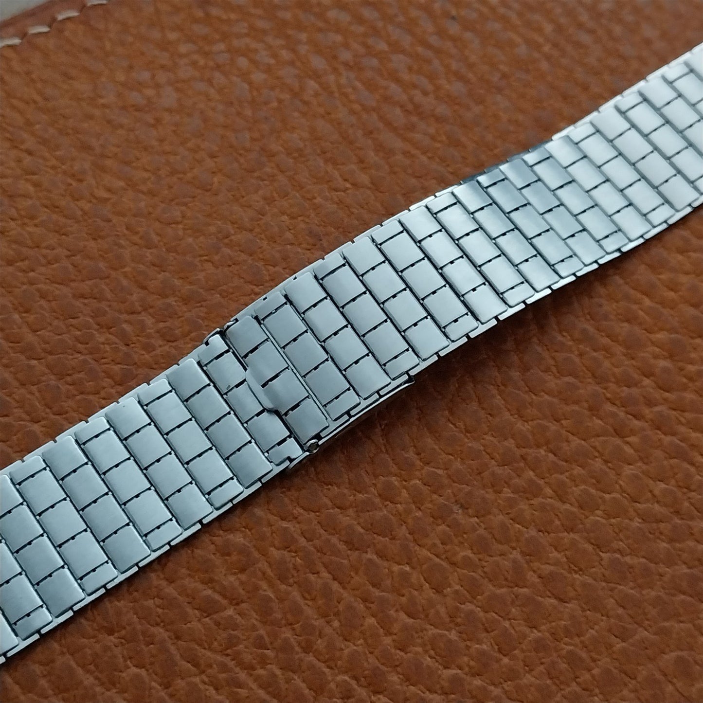 5/8" 1920s-1930s Gemex Chromium Art Deco Bamboo Brick Link Vintage Watch Band