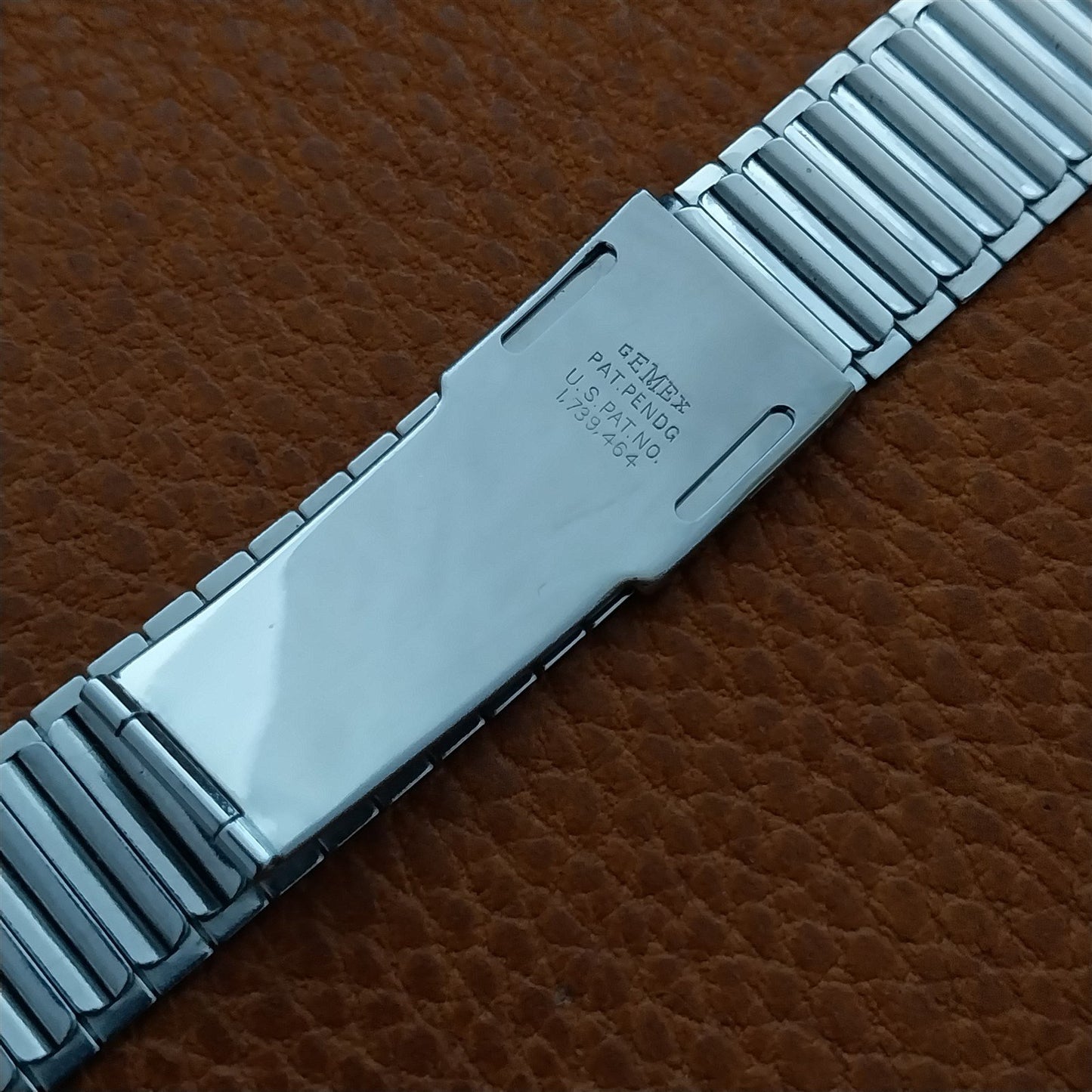 5/8" 1920s-1930s Gemex Chromium Art Deco Bamboo Brick Link Vintage Watch Band