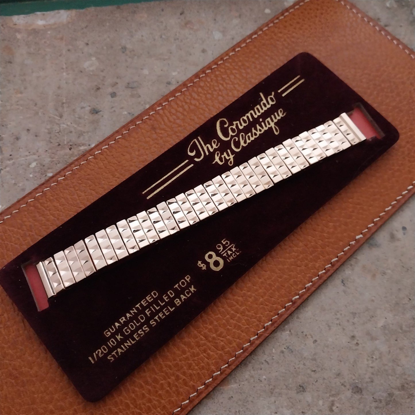 5/8" 1940s 10k Rose Gold Filled Classique Unused Vintage Watch Band