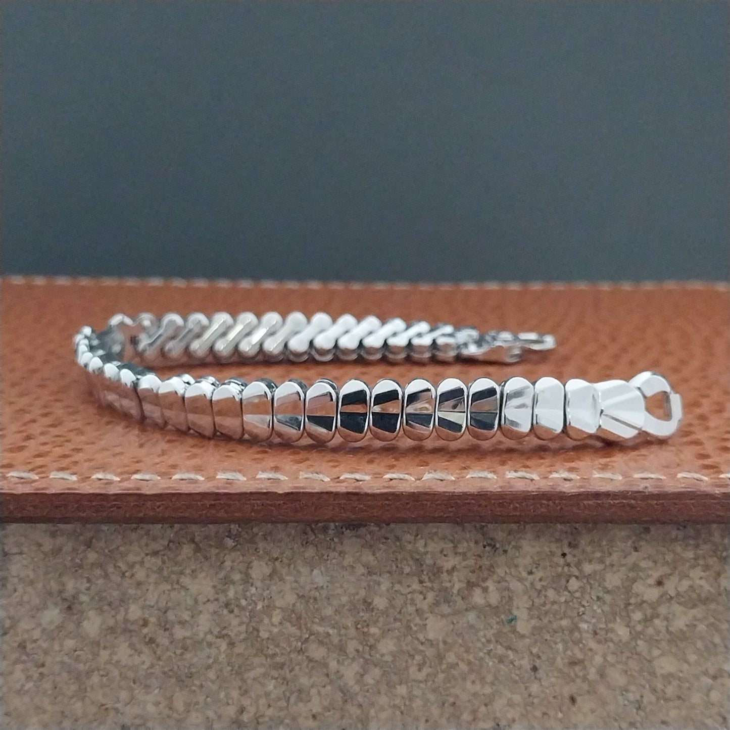 White Gold-Filled JB Champion Expansion Vintage Cocktail Watch Band