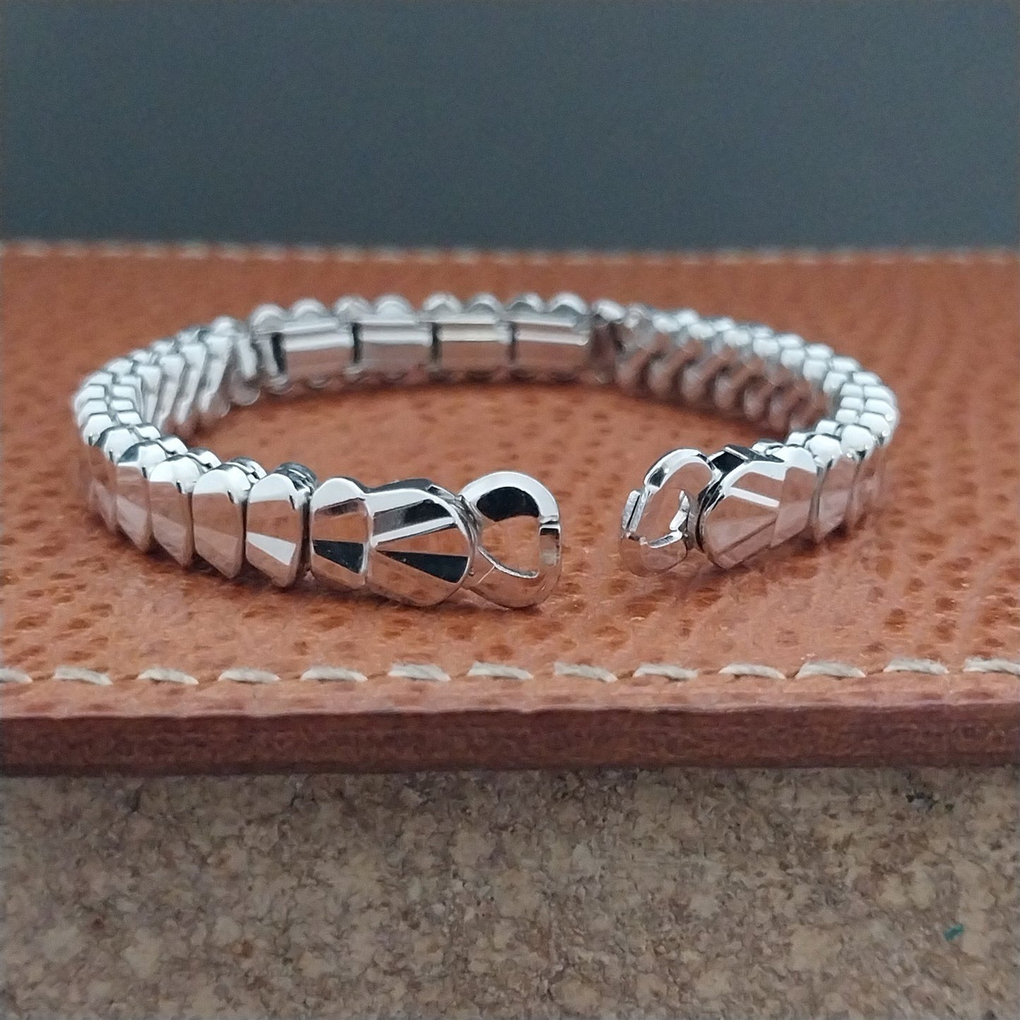 White Gold-Filled JB Champion Expansion Vintage Cocktail Watch Band