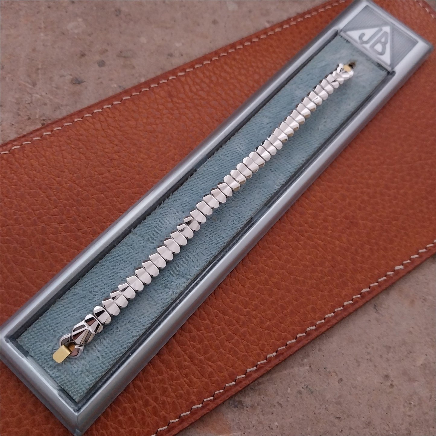 White Gold-Filled JB Champion Expansion Vintage Cocktail Watch Band
