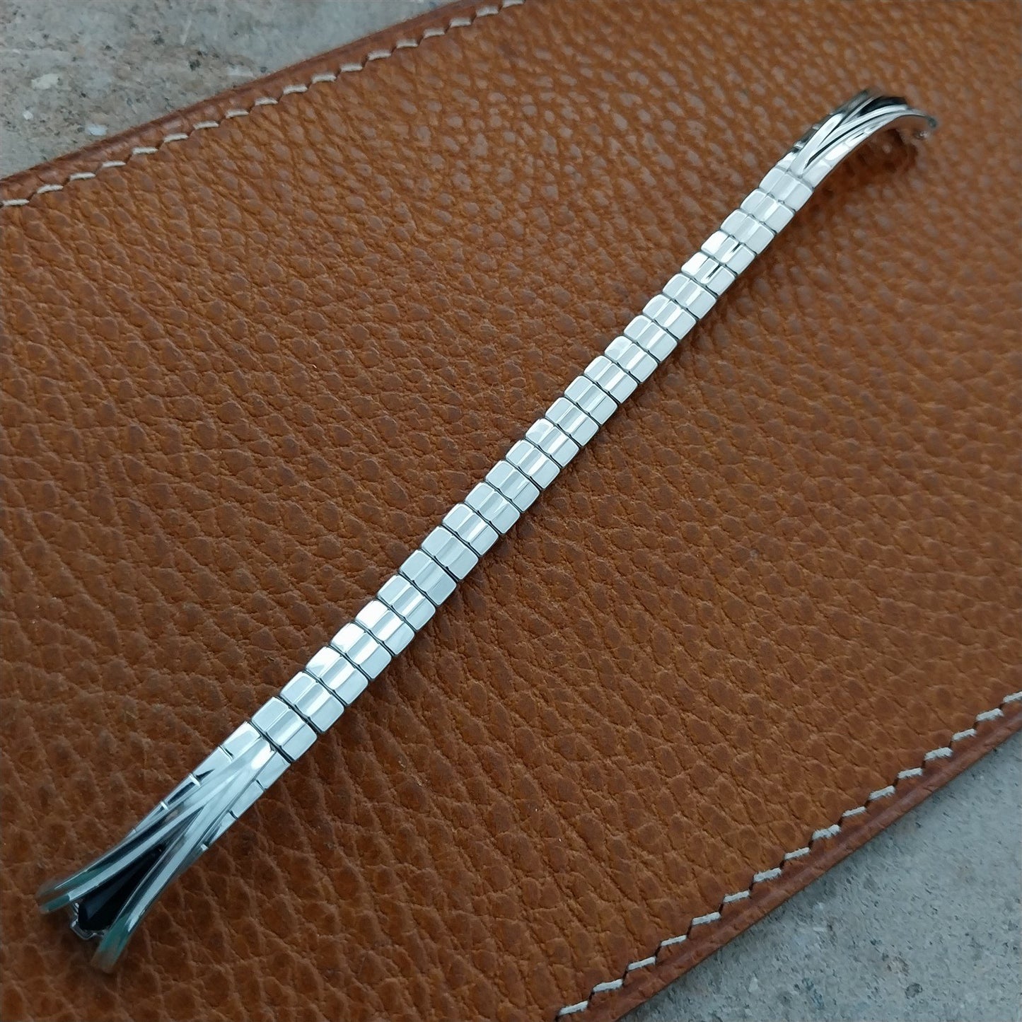 Ladies White Gold-Fill Speidel nos 1950s Vintage Cocktail Watch Band