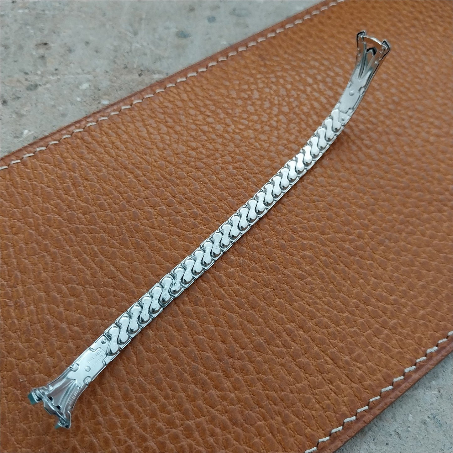 Ladies White Gold-Fill Speidel nos 1950s Vintage Cocktail Watch Band