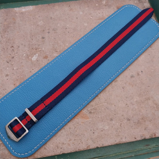 17.6mm Striped Soft Nylon Classic Field Watch Strap