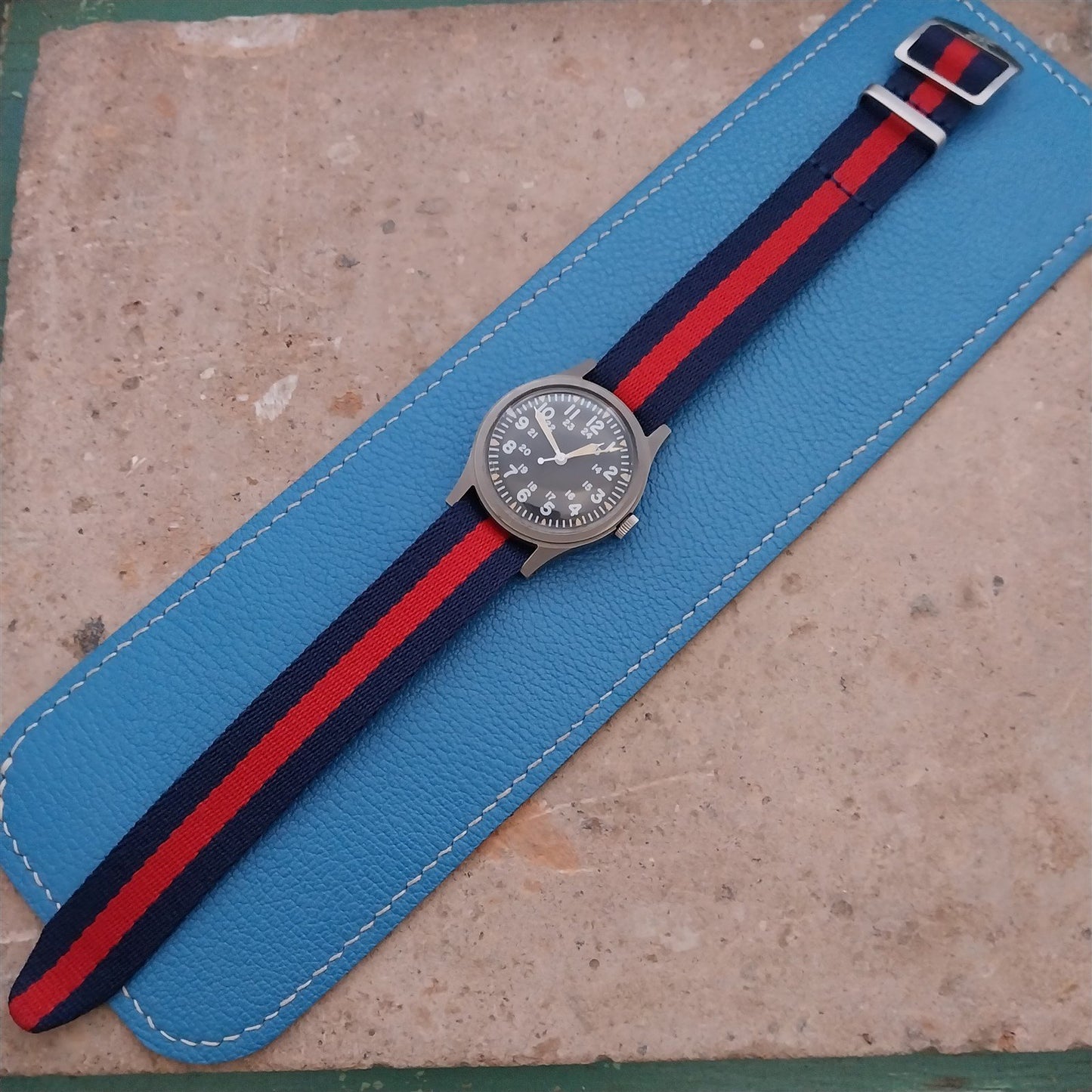 17.6mm Striped Soft Nylon Classic Field Watch Strap
