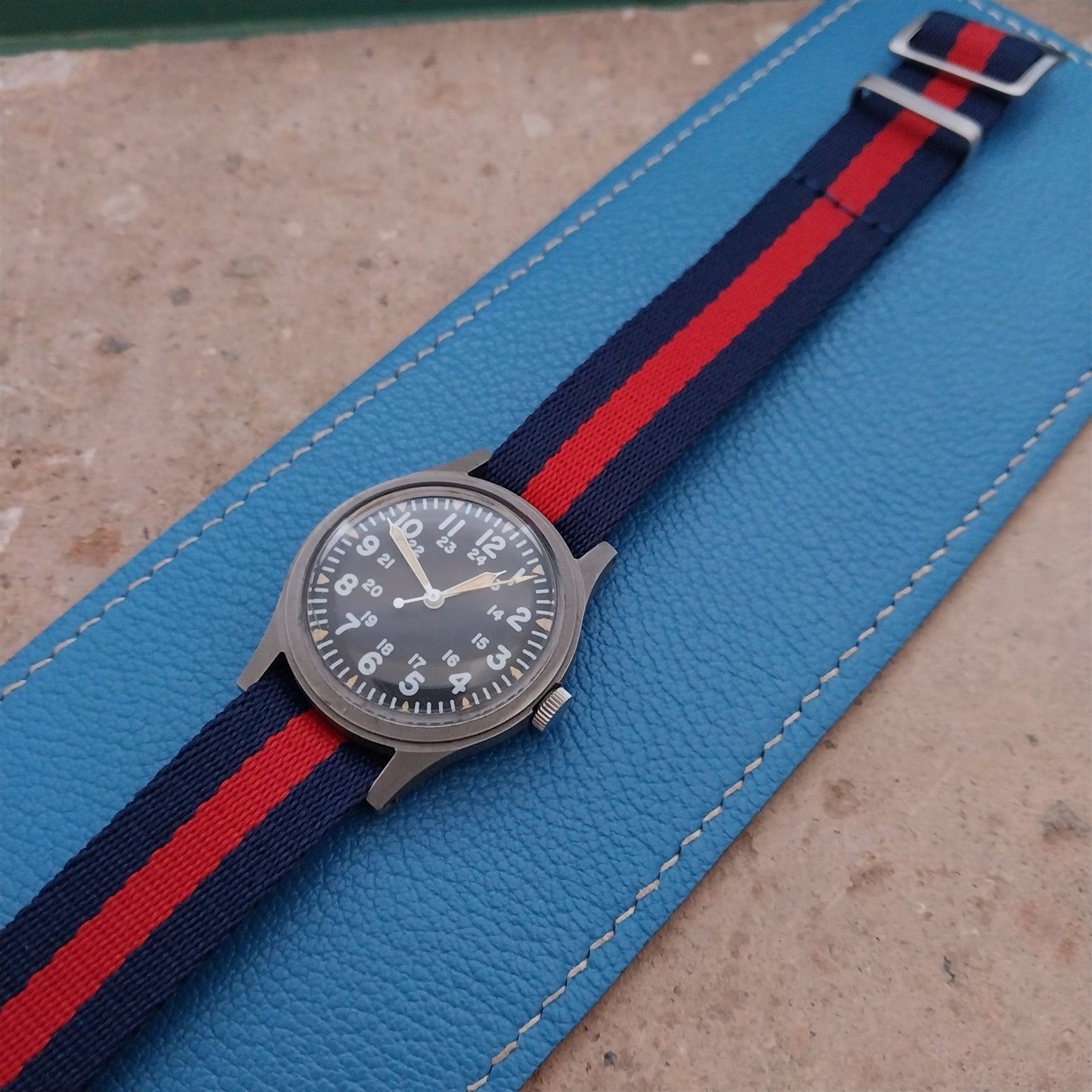 17.6mm Striped Soft Nylon Classic Field Watch Strap