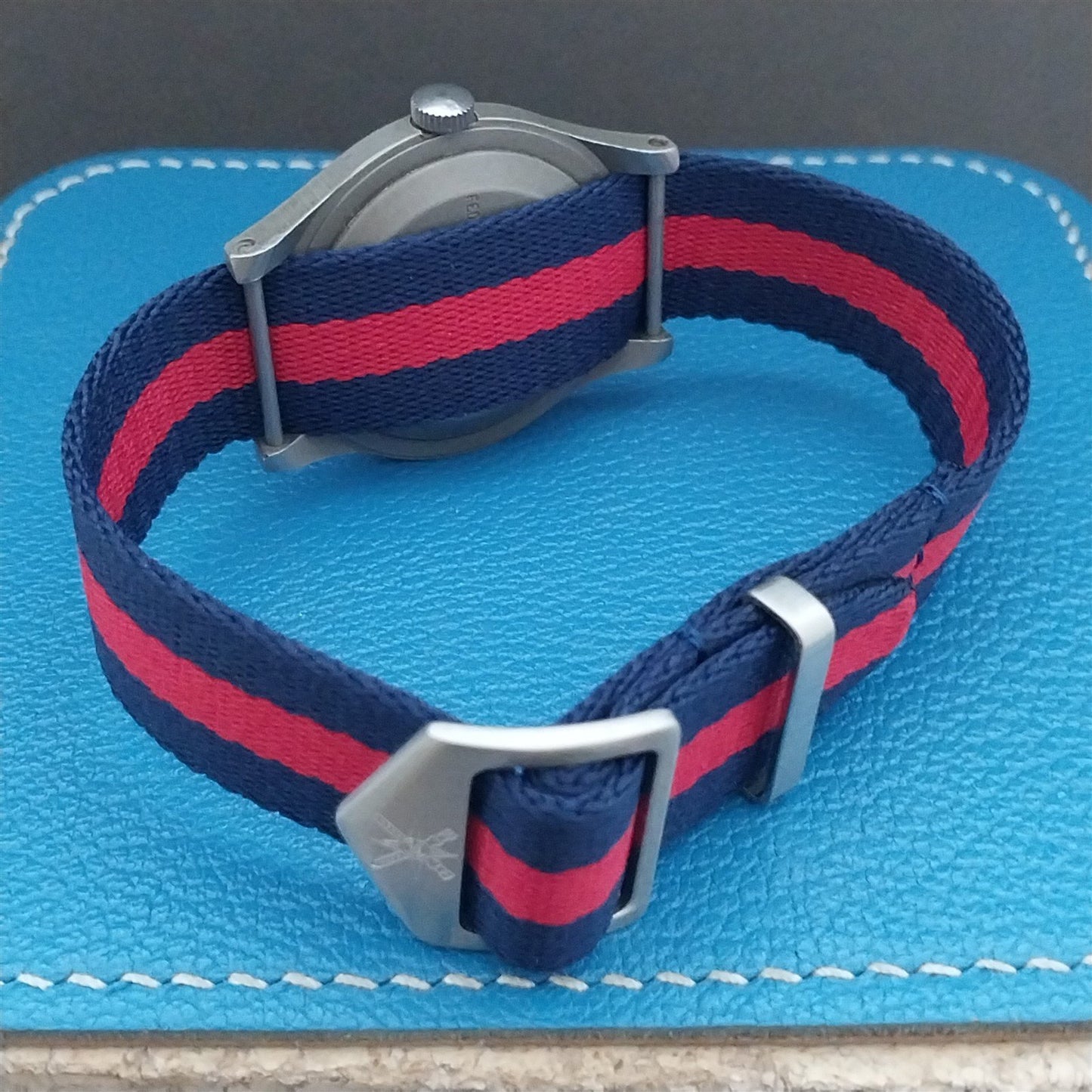 17.6mm Striped Soft Nylon Classic Field Watch Strap