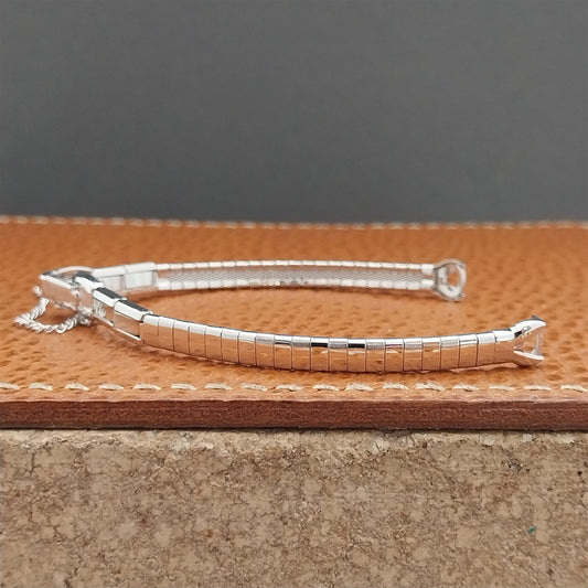 1960s Ladies White RGP Speidel Domino Vintage Cocktail Watch Band