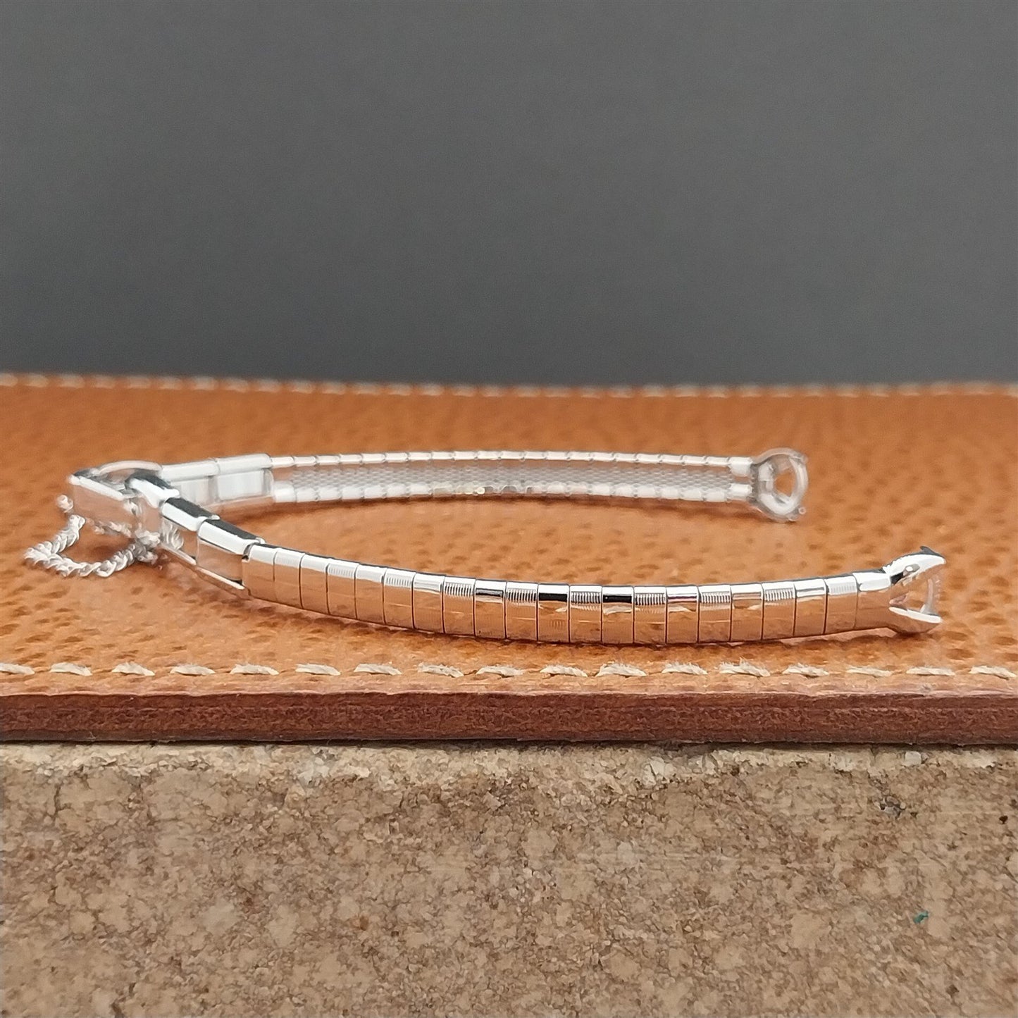 1960s Ladies White RGP Speidel Domino Vintage Cocktail Watch Band